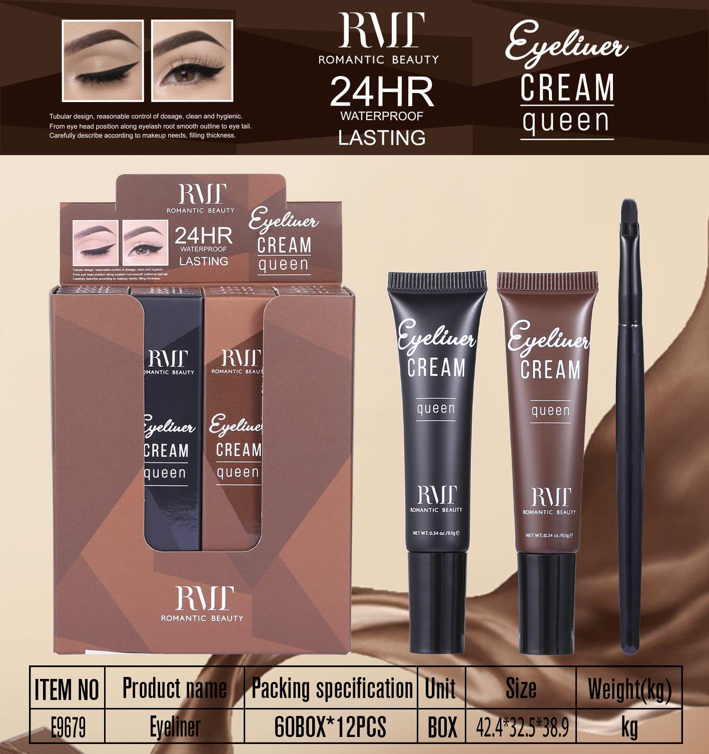 Pack 12 unidades. EYELINER CREAM 24 HR WATERPROOF LASTING
