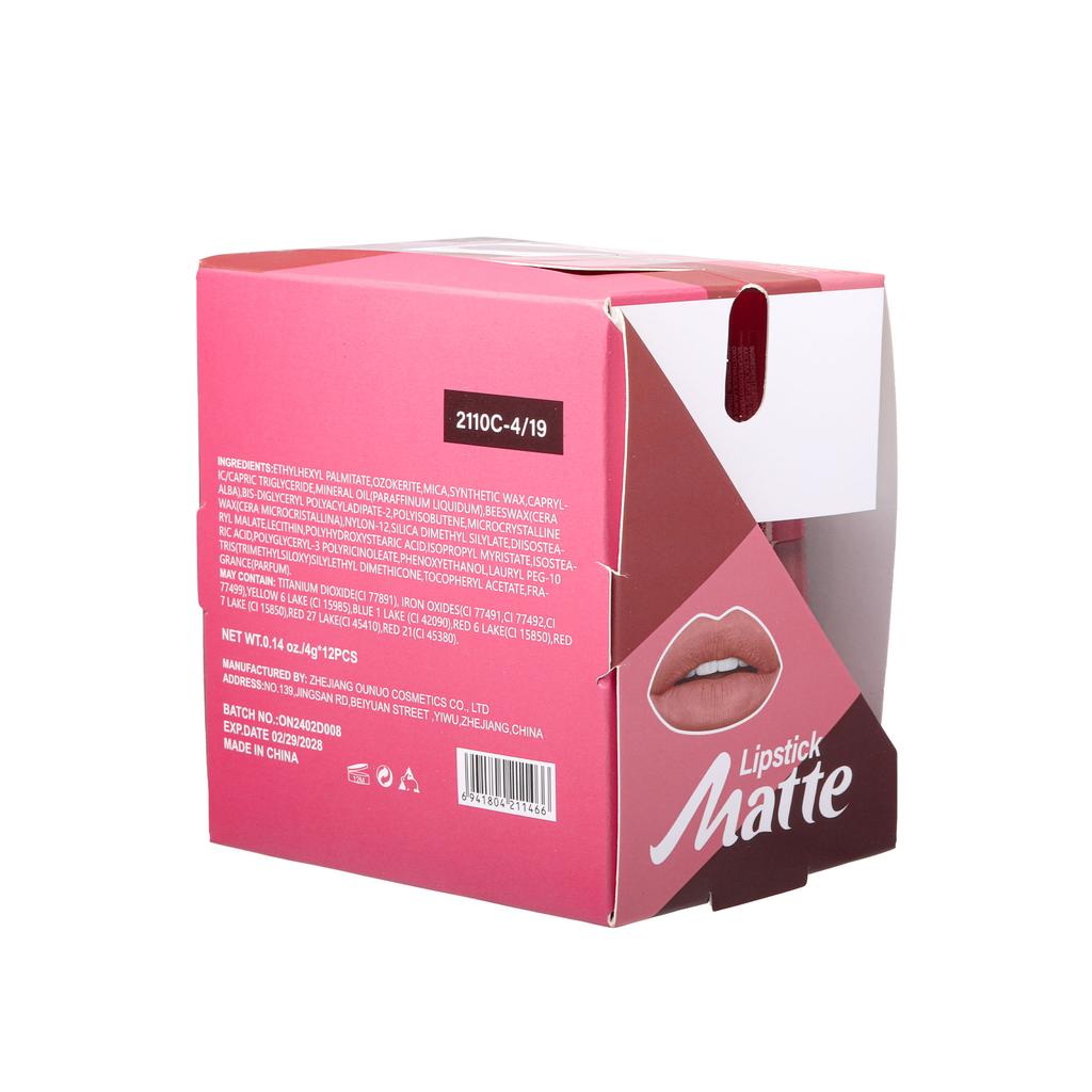 Pack de 12 unidades LABIAL MATTE 4 EN 1 MINI -