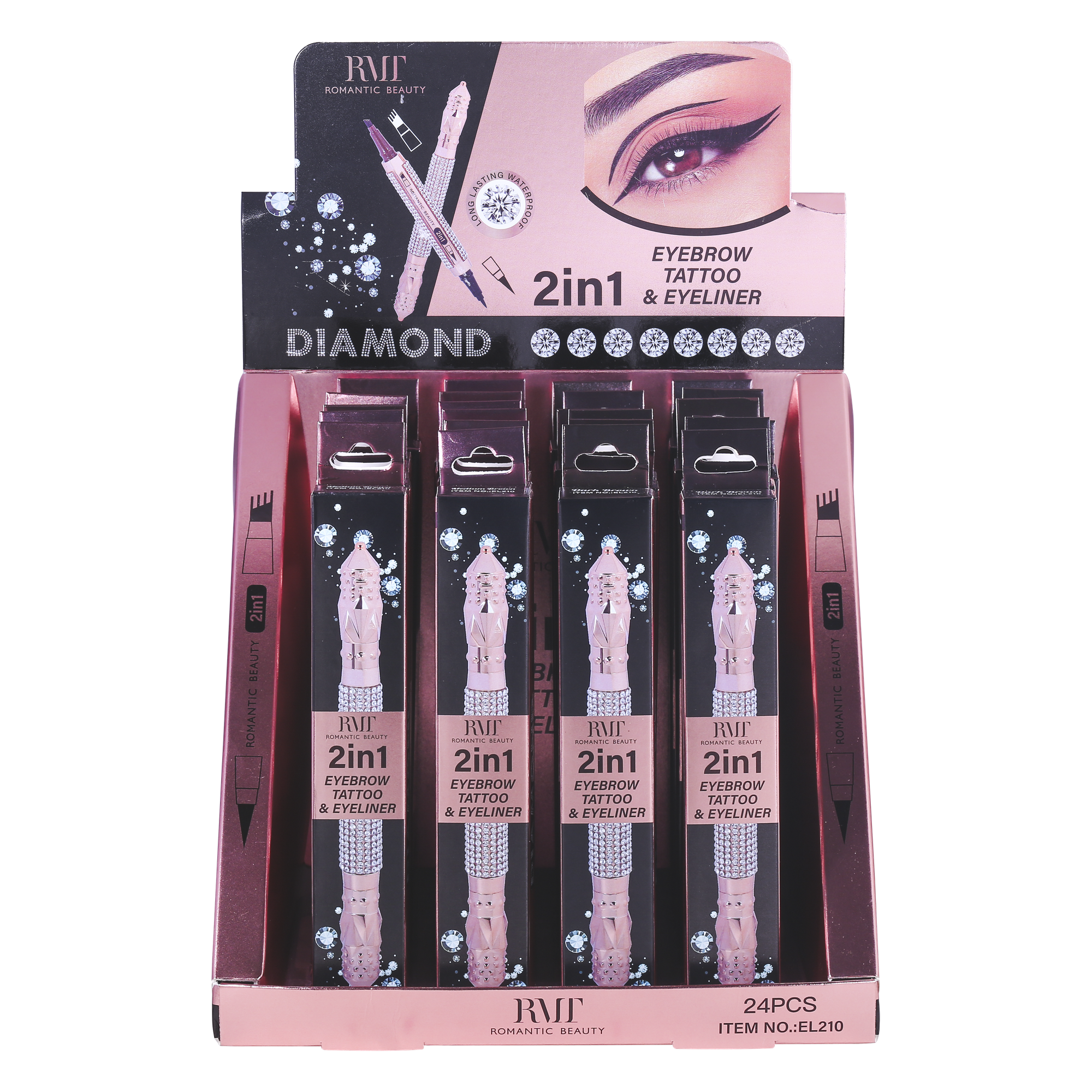 Pack 24 unidades DELINEADOR DE OJOS Y MICROBLANDING DE CEJA TATTOO 2 IN 1