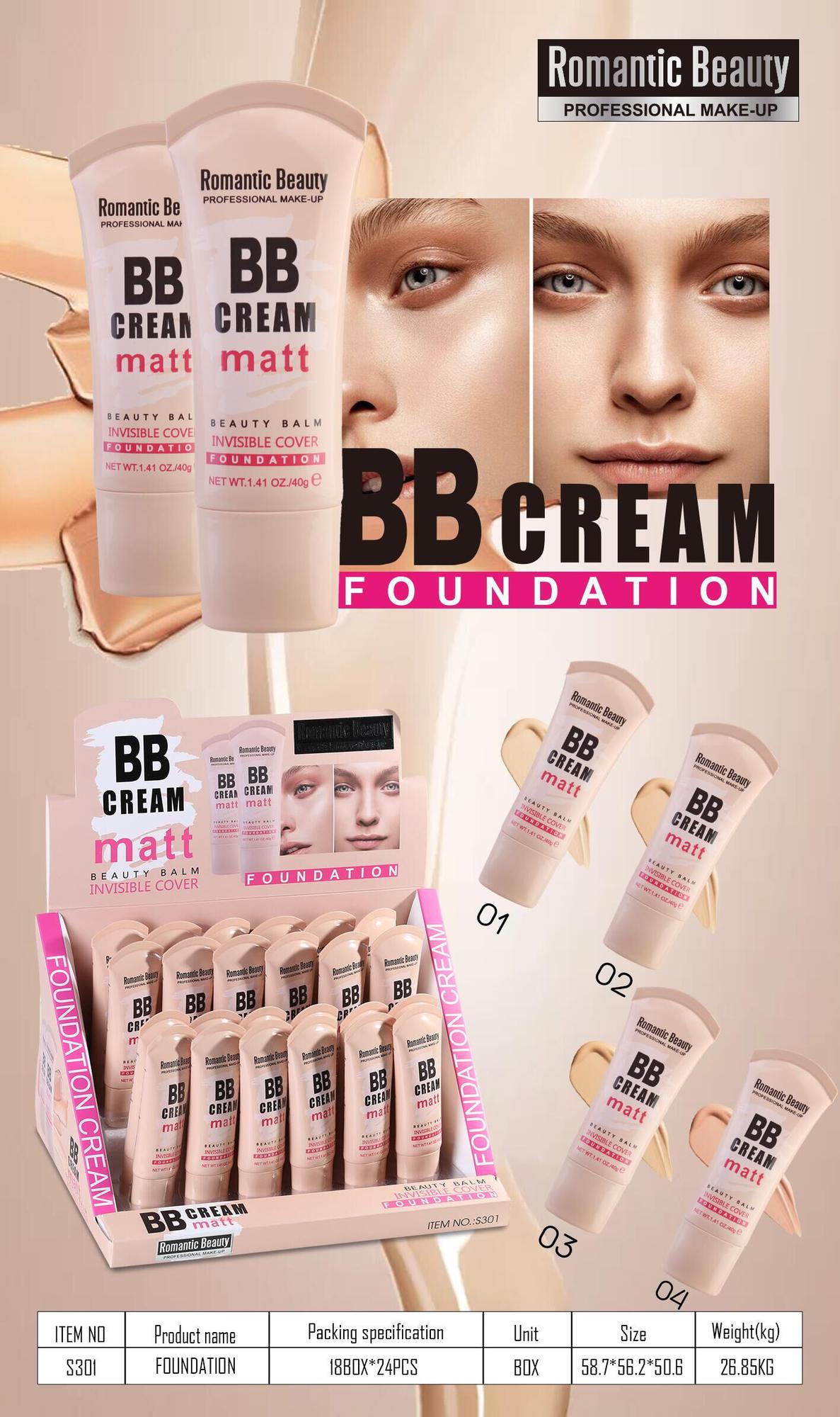 Pack de 24 unidades, BB CREAM MATT BEAUTY BALM