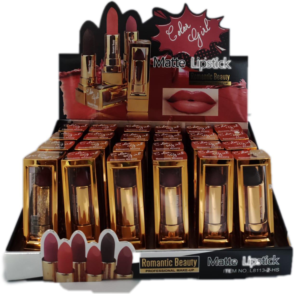 Pack de 24 unidades Labial en Barra "COLOR GIRL" tonos rojos