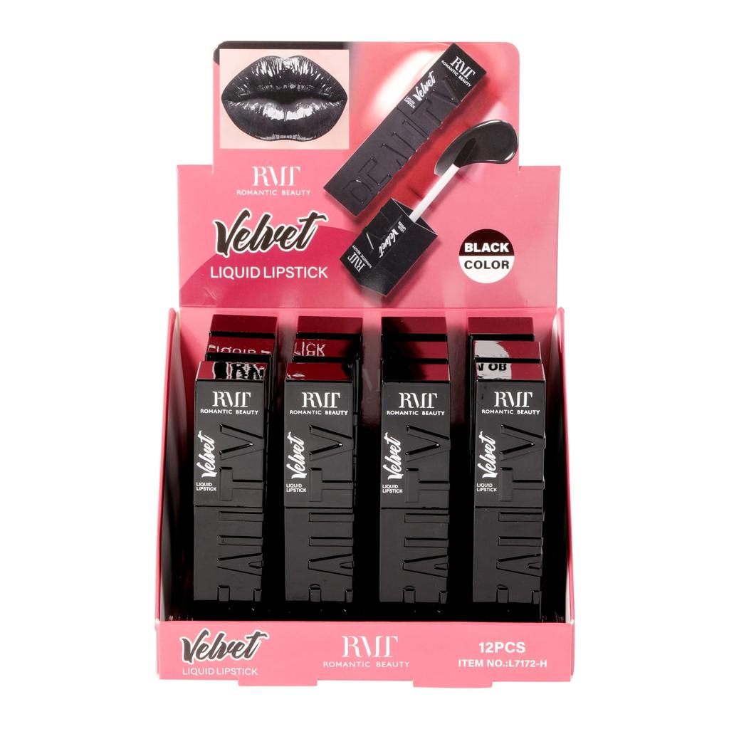 PACK DE 12 LABIALES NEGROS VELVET