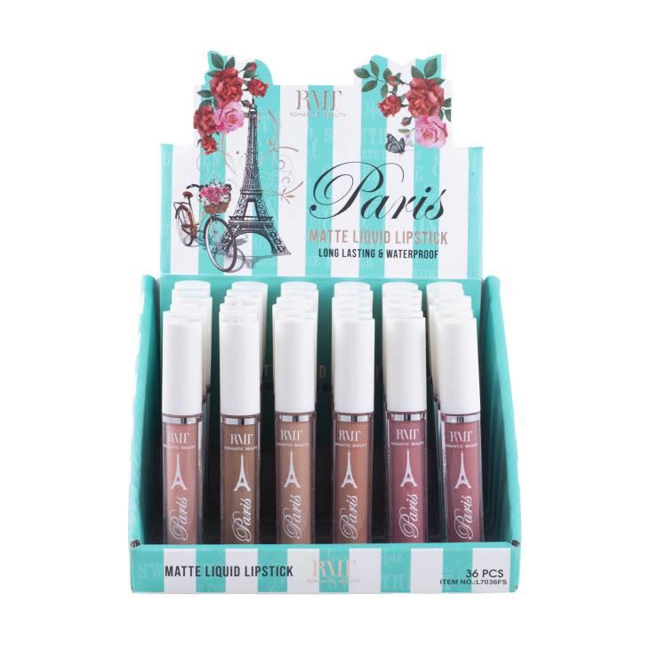 PACK DE 36 UNIDADES LABIAL LIQUIDO MATTE "PARIS"