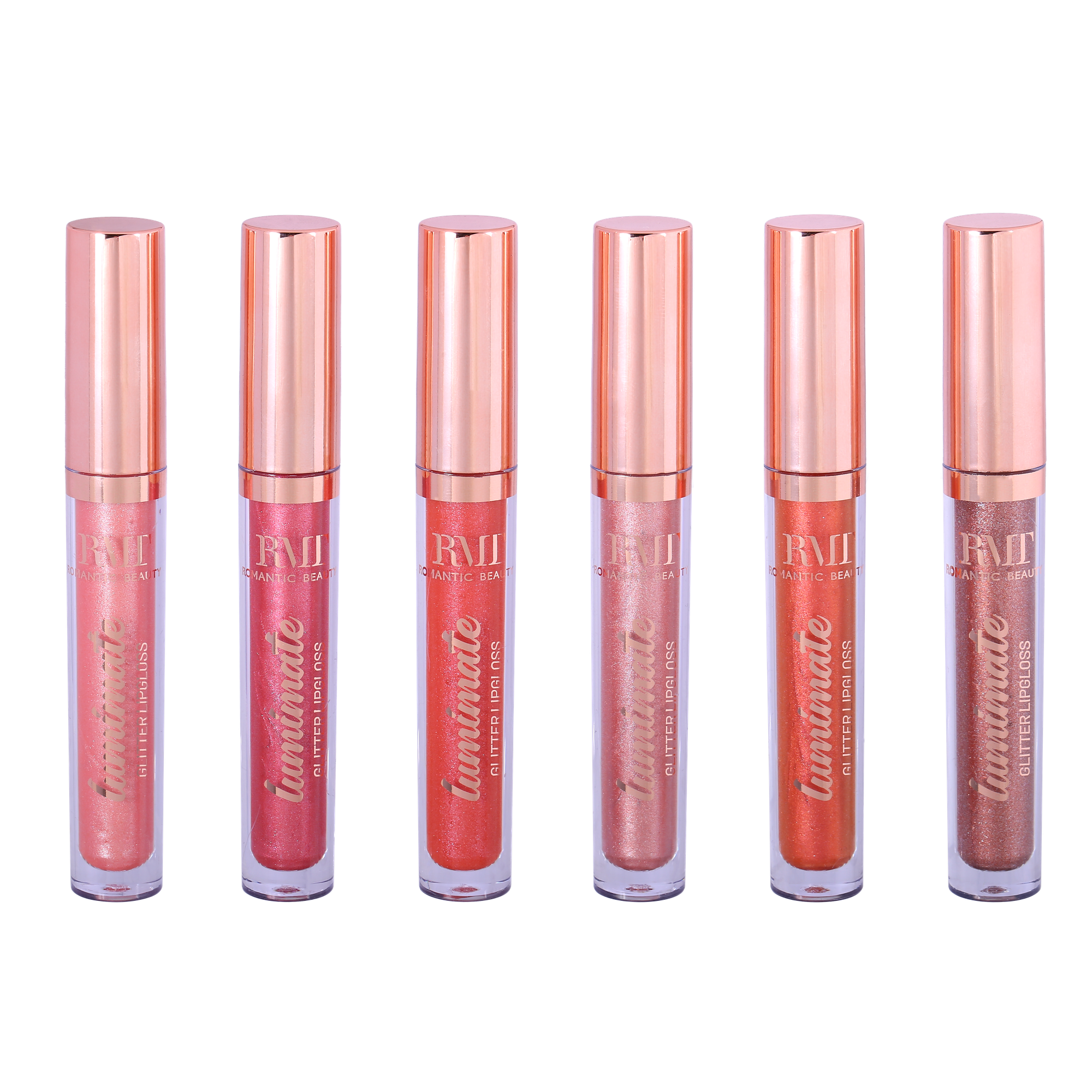 PACK 24 UNIDADES LABIALES CON DESTELLOS 6 TONOS SURTIDOS NUDE "LUMINATE"