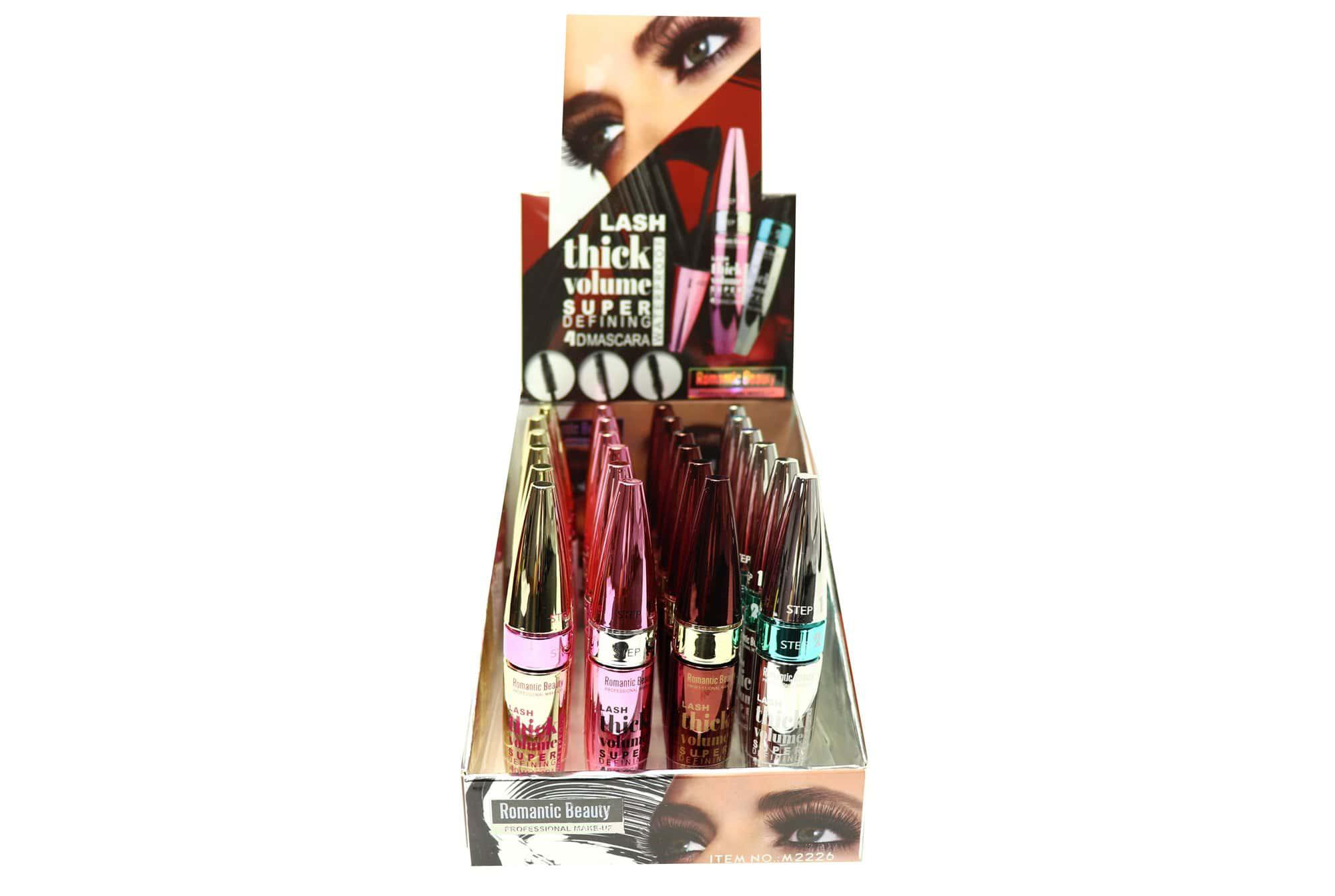 Pack de 24 unidades Máscara de pestañas color negro «THIK VOLUME LASHES»