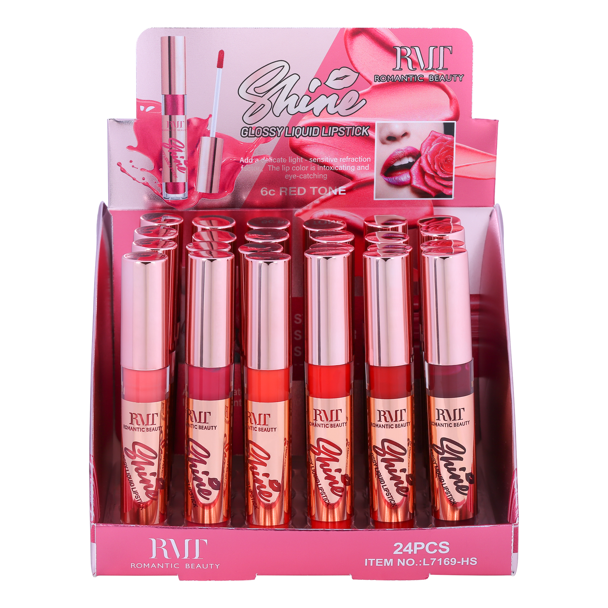 PACK 24 UNIDADES LIP GLOSS 6 TONOS "SHINE"