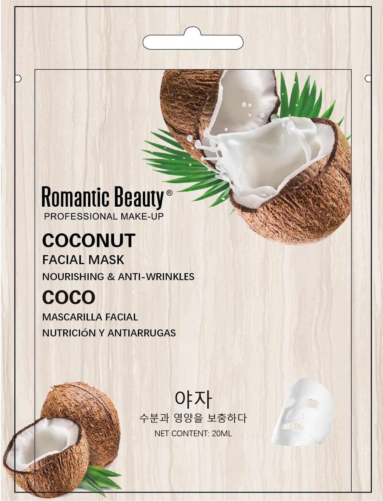 MASCARILLA FACIAL DE COCO (12PCS).