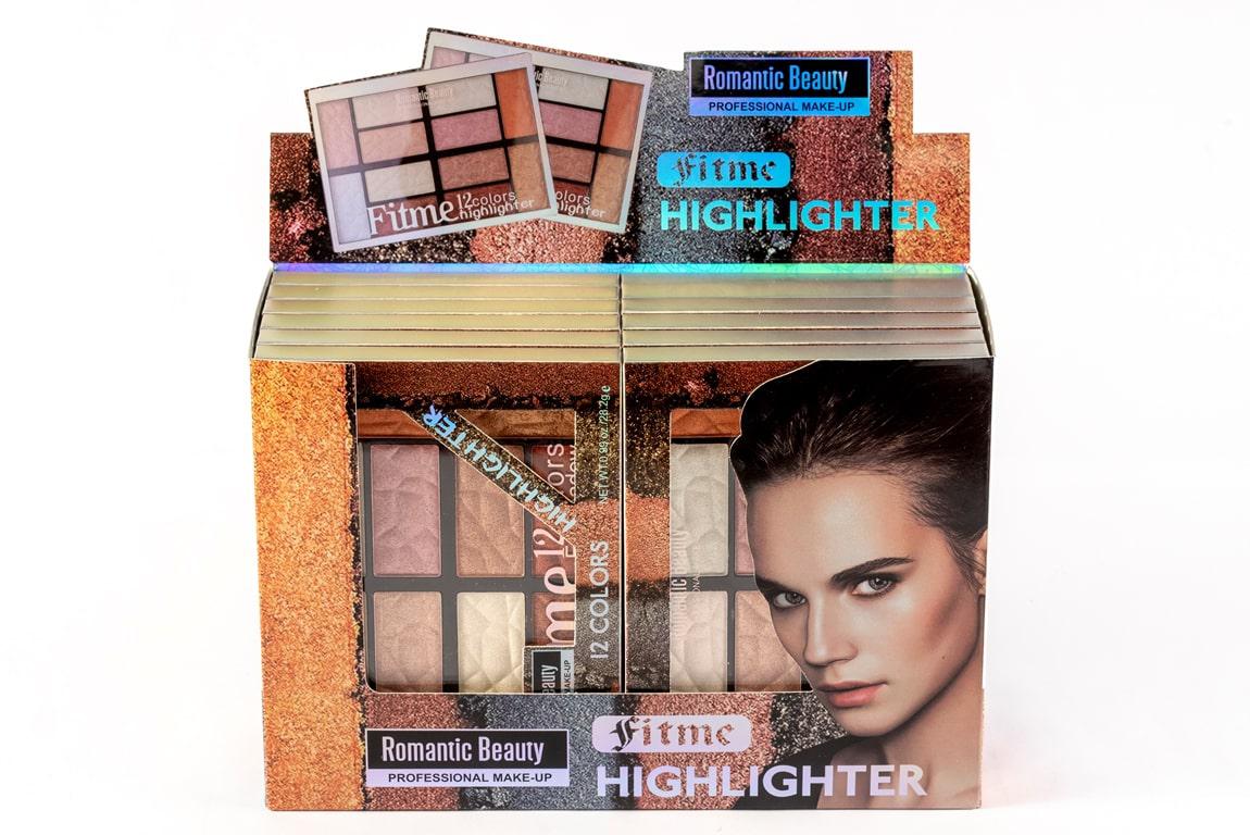 Pack de 12 unidades Paleta de iluminadores + sombras "Fitme"