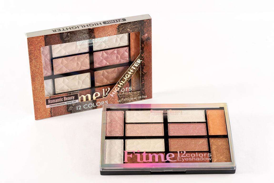 Pack de 12 unidades Paleta de iluminadores + sombras "Fitme"