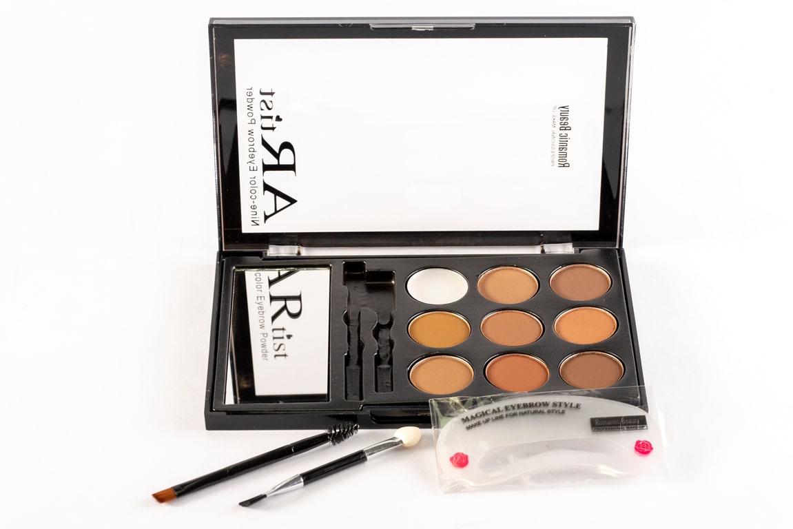 Pack de 12 unidades Paleta de 9 colores para cejas + Perfilador