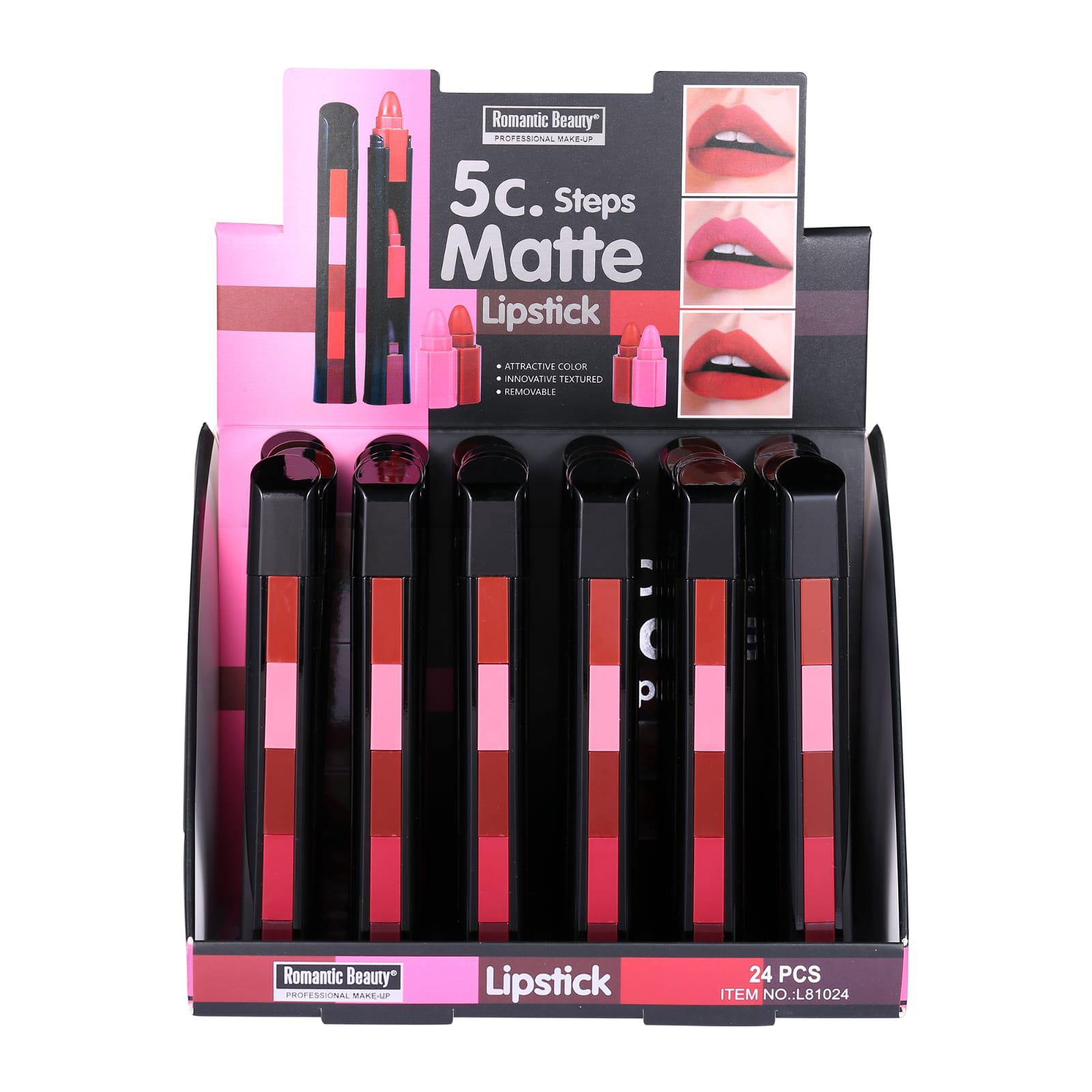Pack 24 unidades LABIAL 5c. STEPS MATTE LIPSTICK