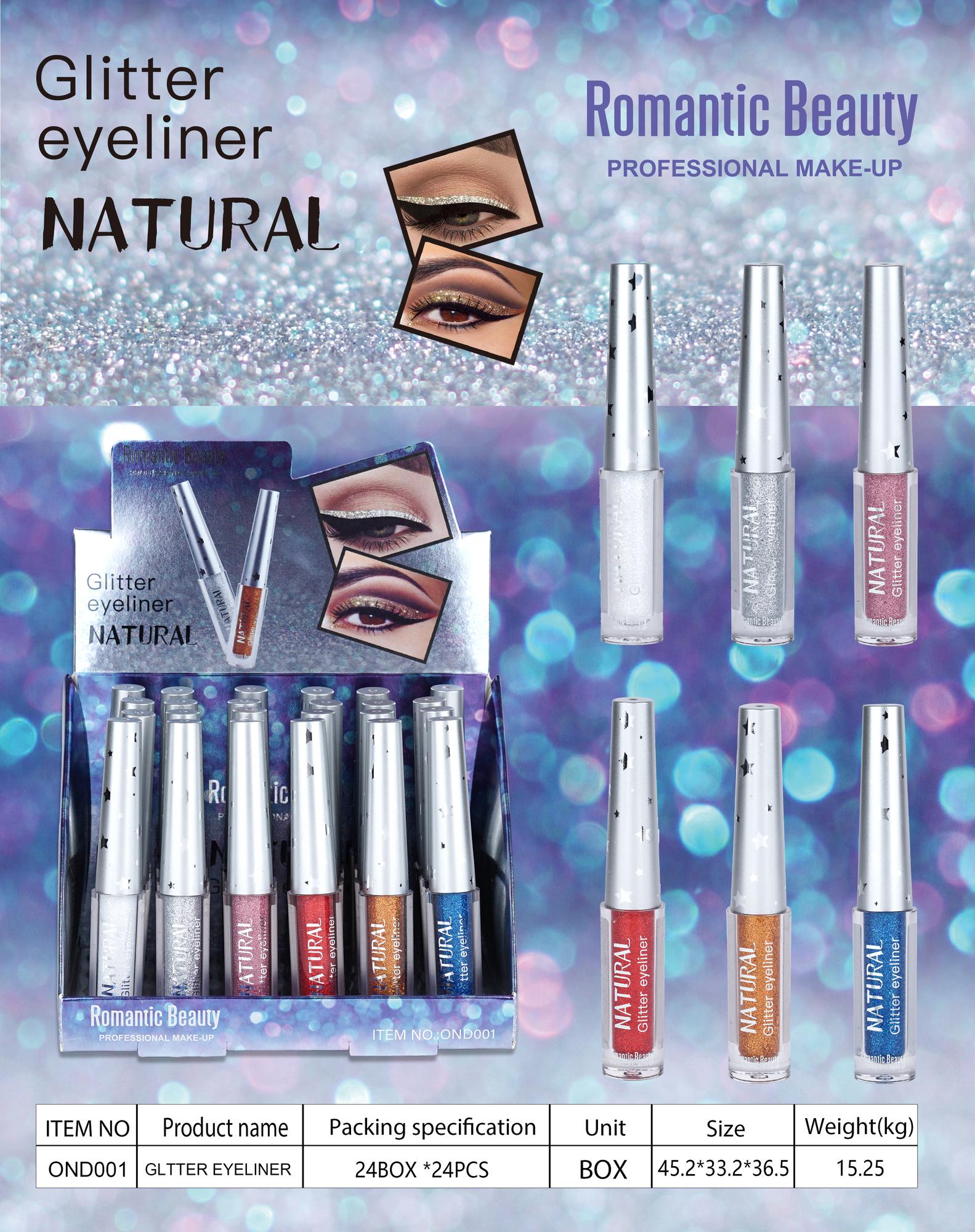 Pack de 24 unidades. DELINEADOR. NATURAL GLITTER