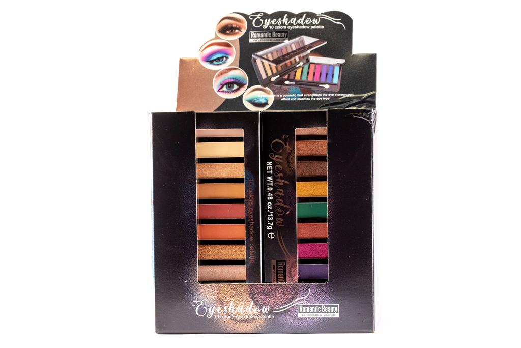 Pack de 12 unidades Paleta de sombras "LONG 10 COLORS PALLETE"