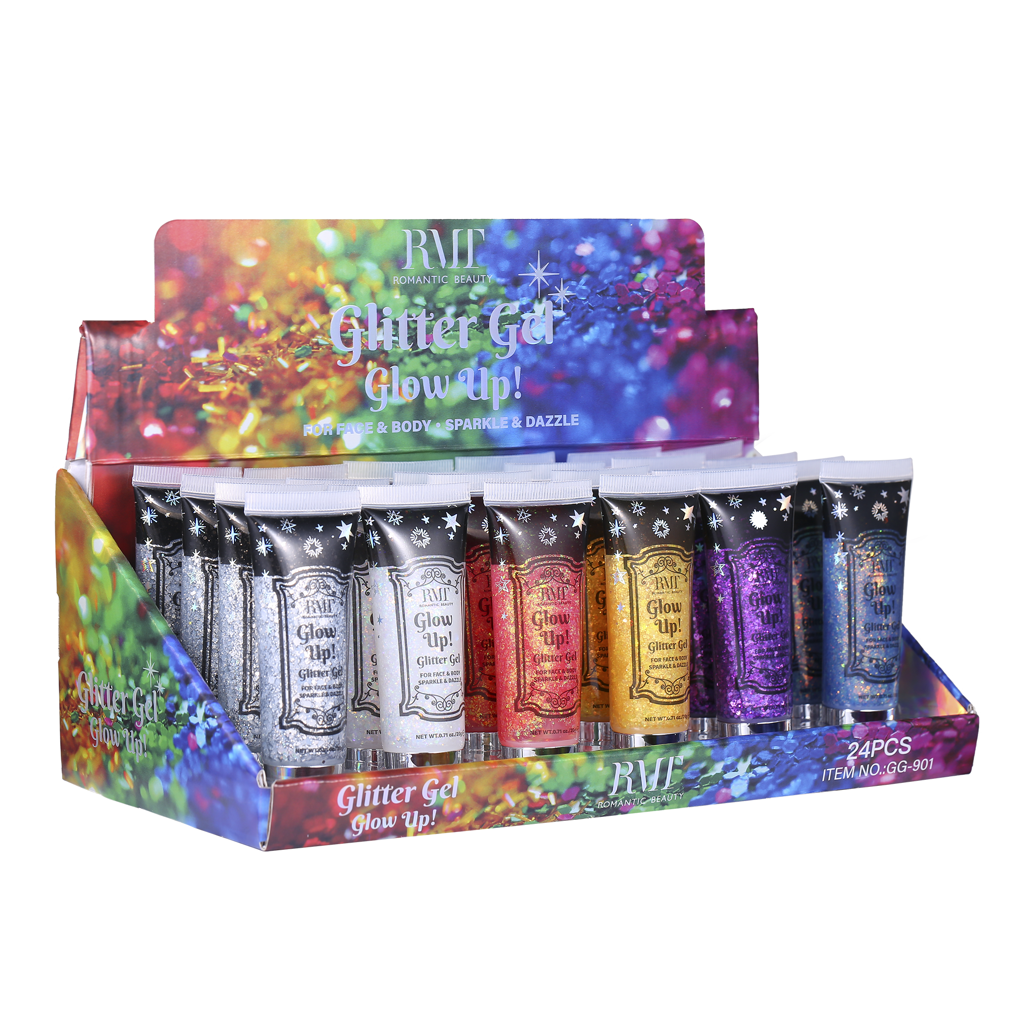 Miniatura Pack 24 unidades  GLITTER GEL GLOW UP BODY AND FACE