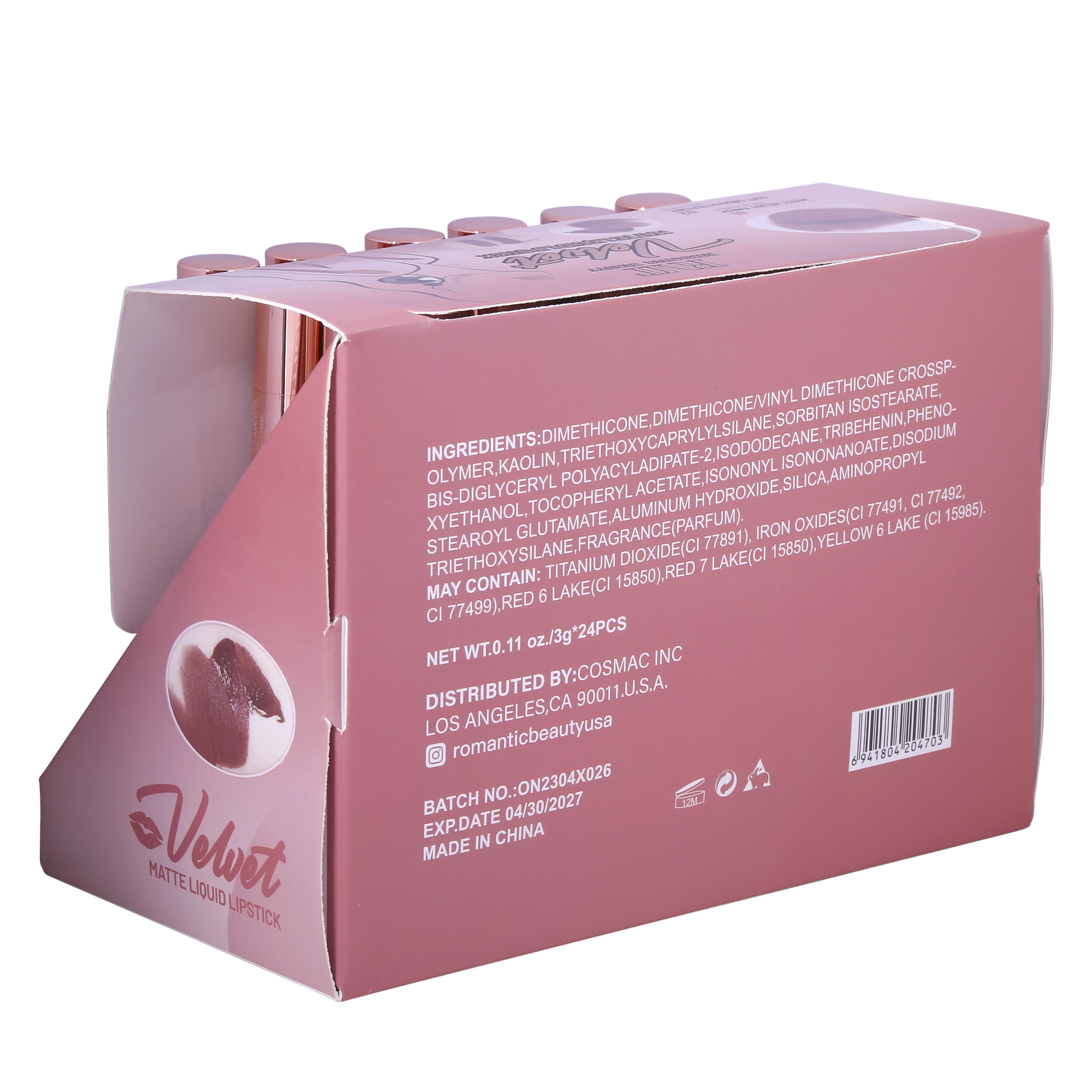 PACK 24 UNIDADES LIP GLOSS 6 TONOS NUDE "VELVET"