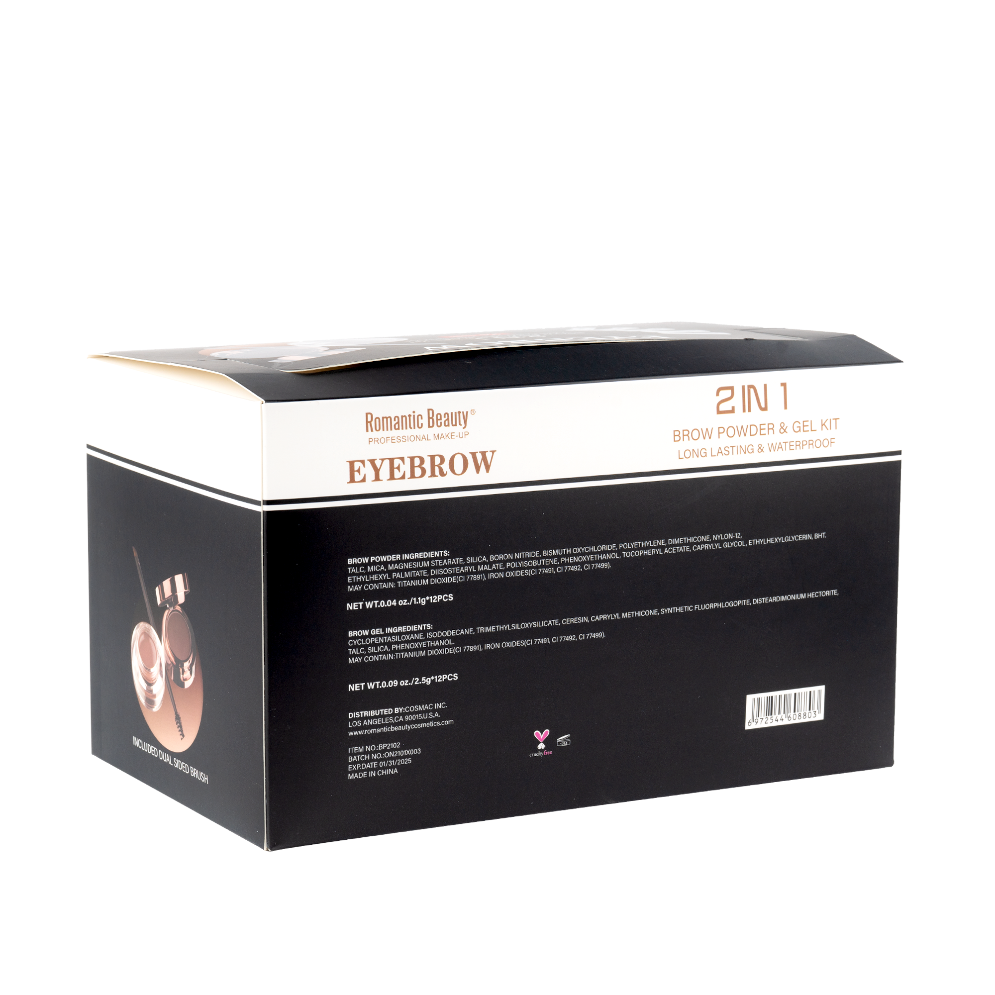 Miniatura Pack 12 unidades. GEL CEJAS+POLVO. EYEBROW GEL+POWDER.