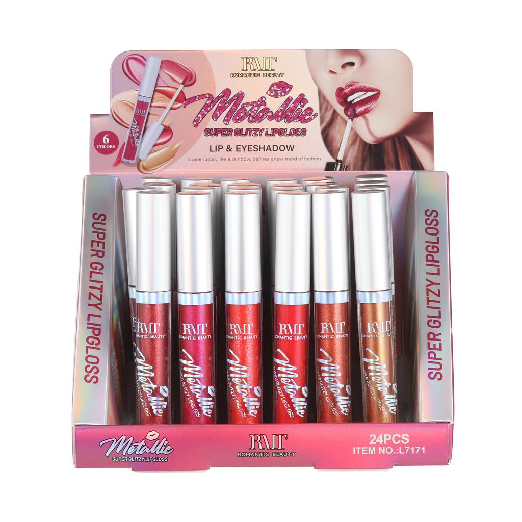 PACK DE 24 UNIDADES LABIAL EFECTO METALIZADO BRILLANTE