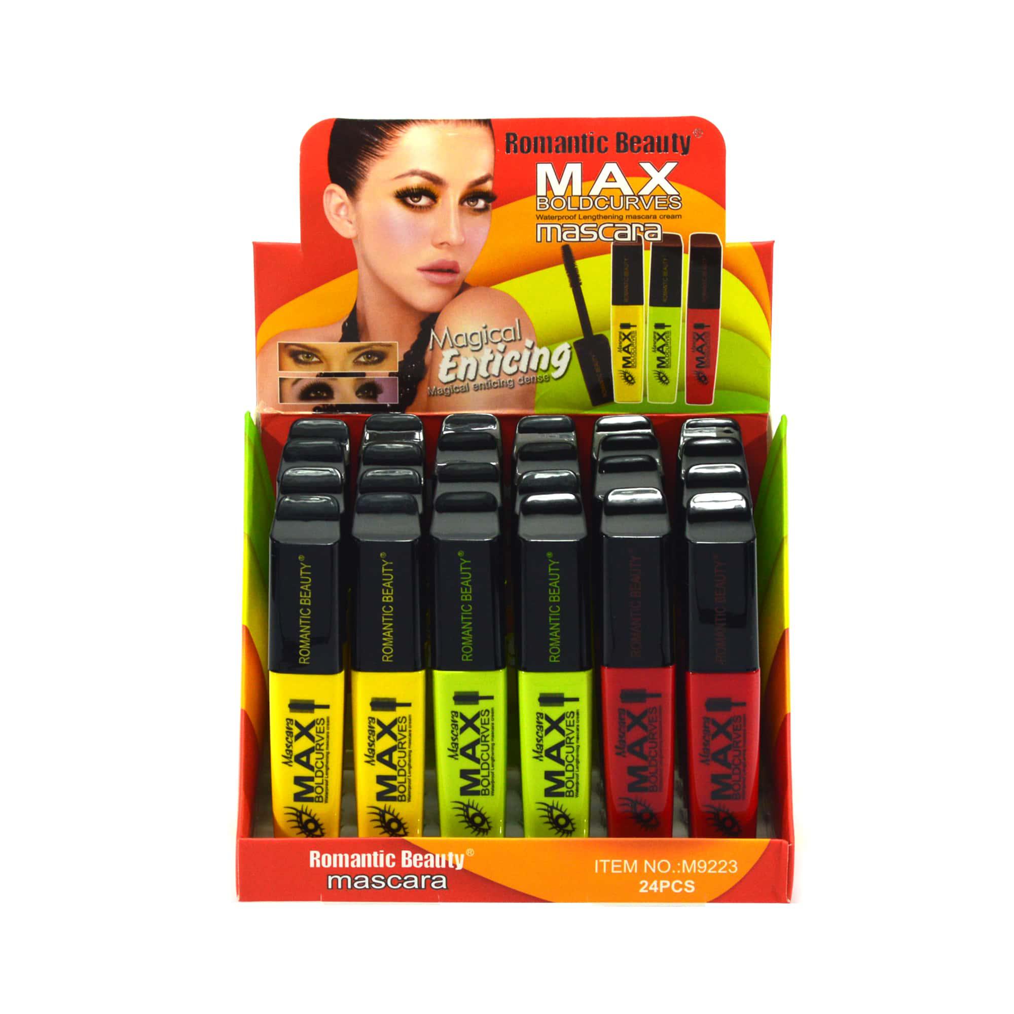 Pack de 24 unidades máscara de pestañas color negro "MAX BOLDCURVES"