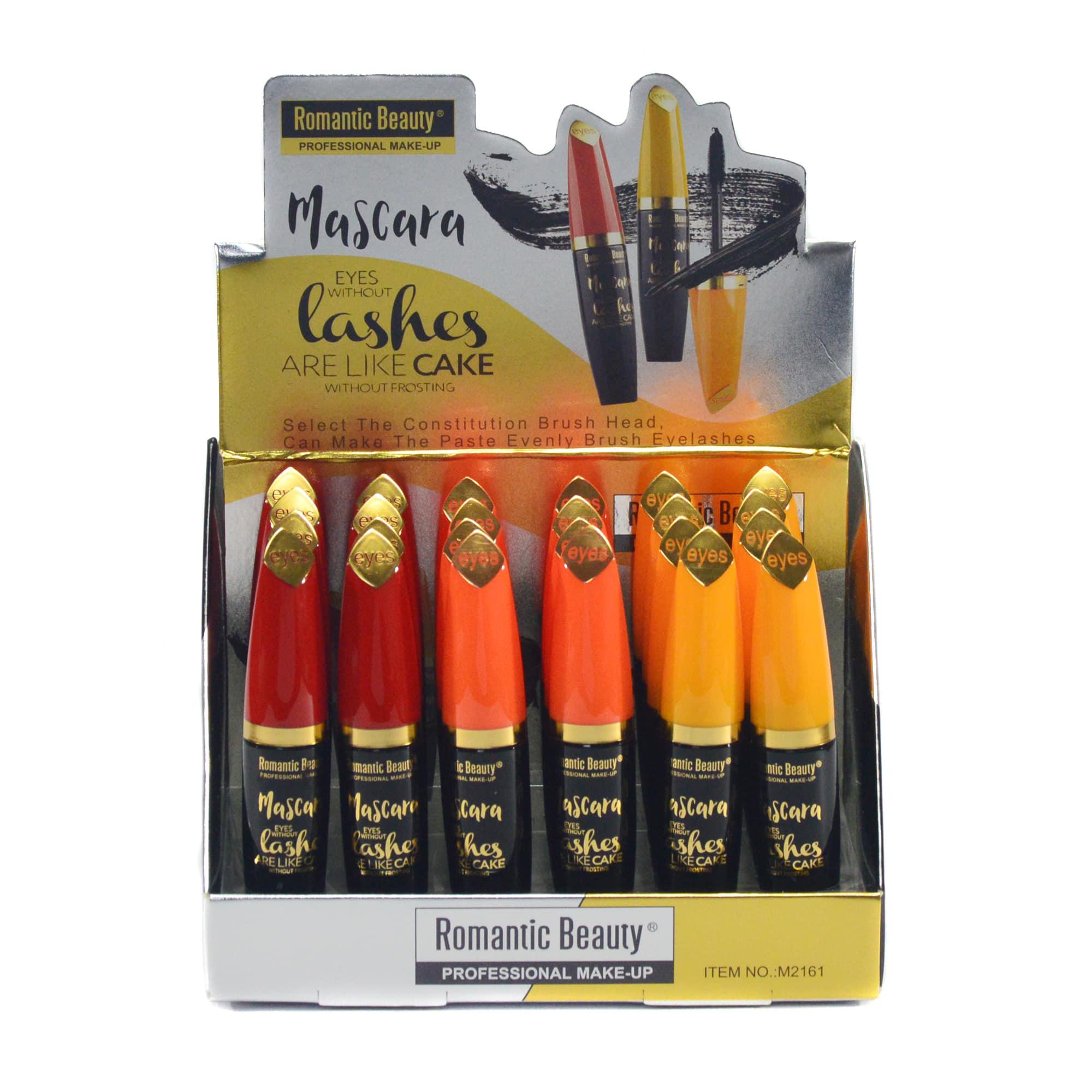 Pack de 24 unidades máscara de pestañas color negro "LASHES ARE LIKE CAKE"