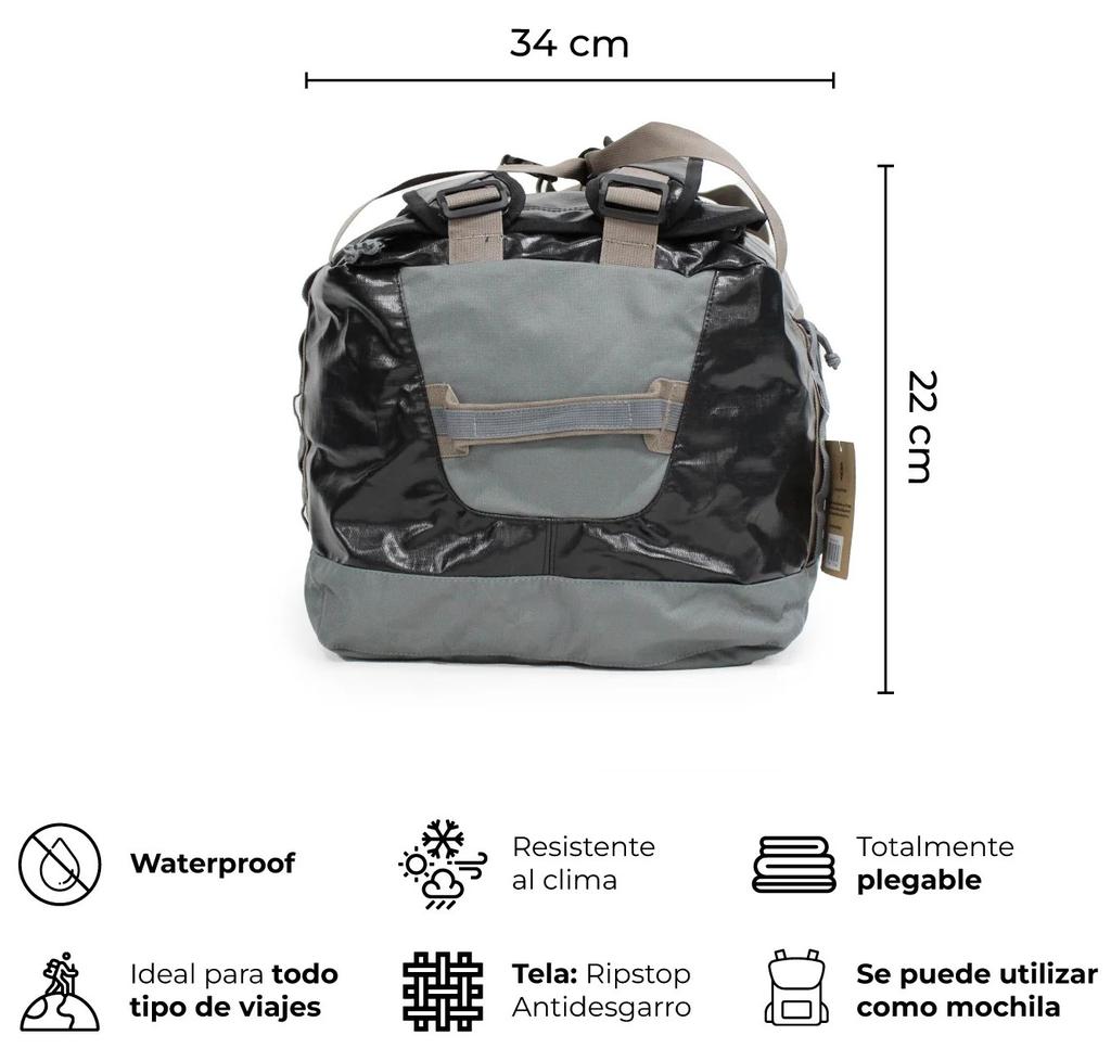 Miniatura Bolso Mochila Impermeable 60L - Color: Negro