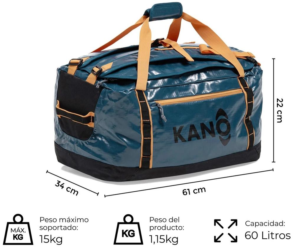 Miniatura Bolso Mochila Impermeable 60L - Color: Azul