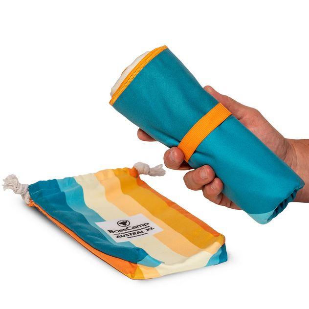 Toalla Playa Microfibra Grande Austral (90 x 200) - Color: Celeste/Blanco/Amarillo