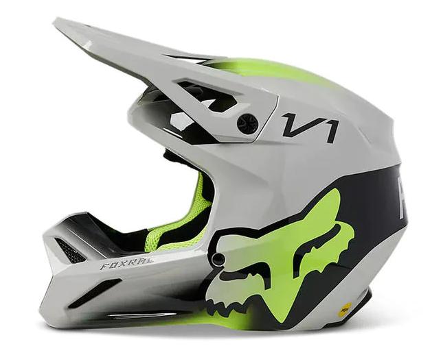 Miniatura Casco Moto Niño V1 Toxsyk - Color: Gris - amarillo
