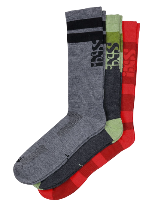 Calcetines 3 Pack - Color: Gris-Verde-Rojo