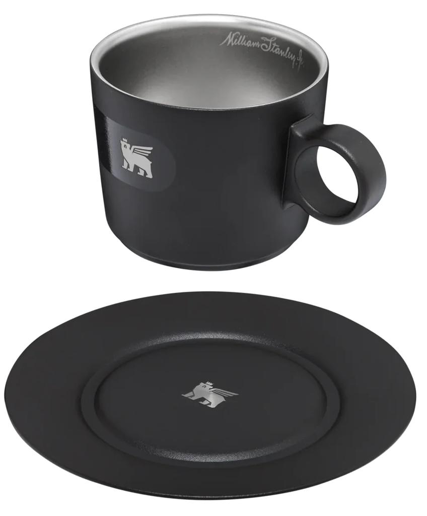 Taza De Capuchino Con Plato 192 Ml - Color: Negro Matte