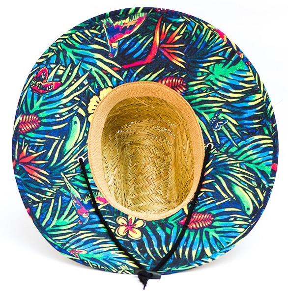 Sombrero De Paja Con Forro Tropical -