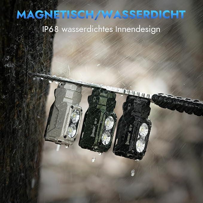 Miniatura Linterna Compacta Doble Led Recargable E7 1800 Lúmens - Color: Negro