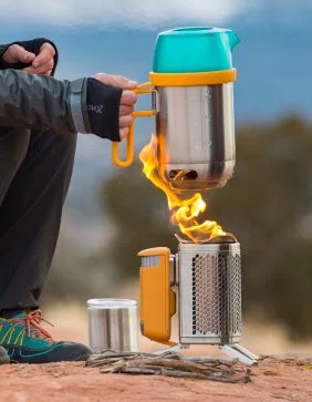 Miniatura Estufa De Campamento 2+ - Color: Plateado/Amarillo