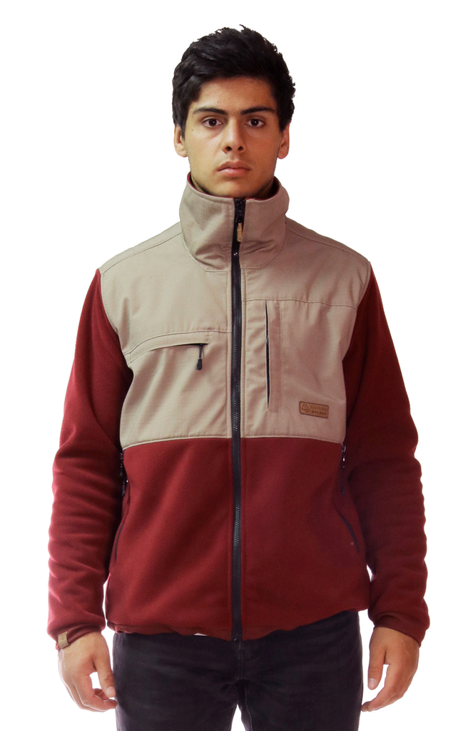 Polerón Hombre Yarkin - Talla: L, Color: Burdeo-Cafe