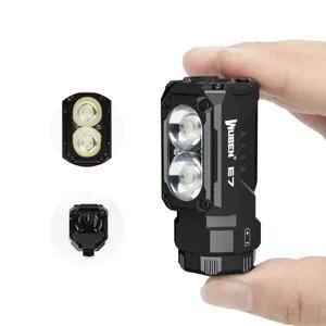 Miniatura Linterna Compacta Doble Led Recargable E7 1800 Lúmens -