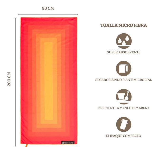 Toalla Playa Microfibra Grande Magma (90 x 200) - Color: Rojo/Naranja