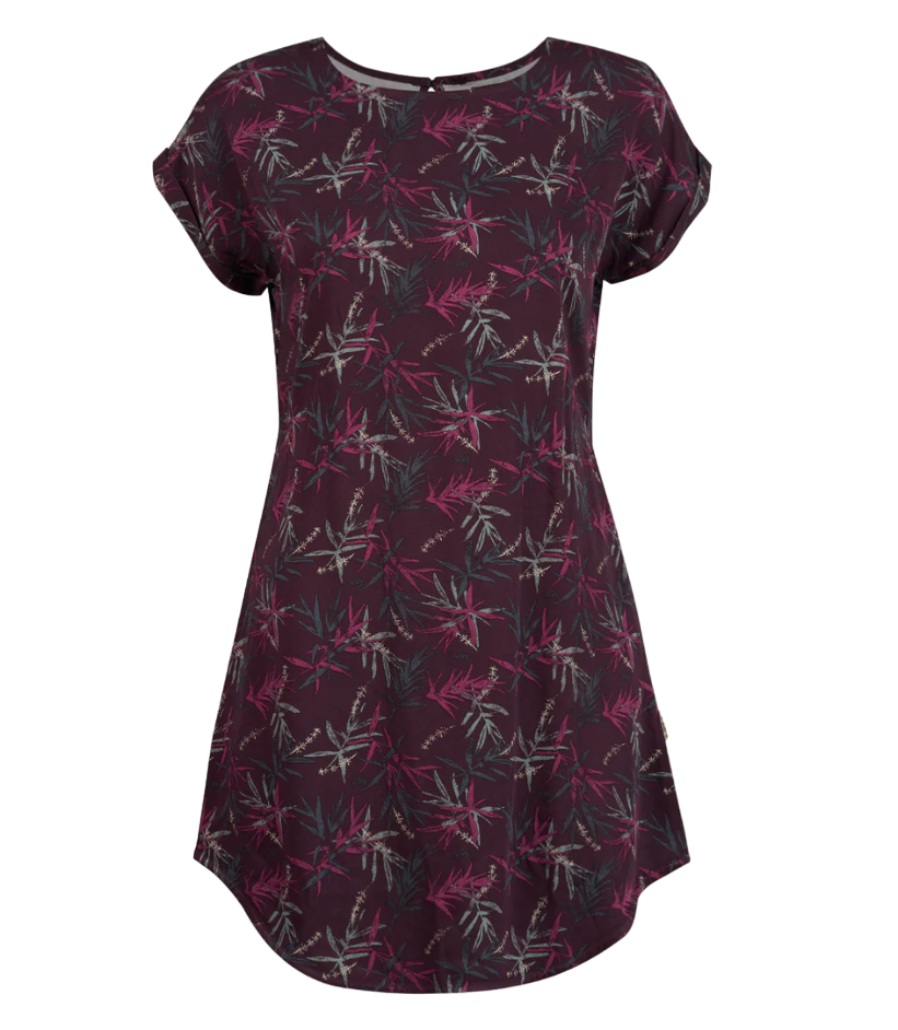 Vestido Mujer Sheer Dress Print - Color: Burdeo