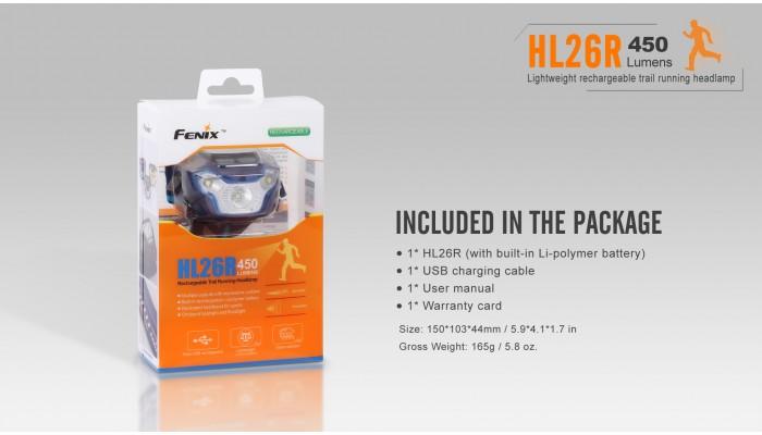 Miniatura Linterna Frontal Fenix HL26R / 450 Lumenes