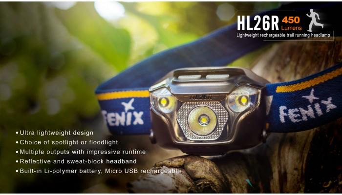 Miniatura Linterna Frontal Fenix HL26R / 450 Lumenes