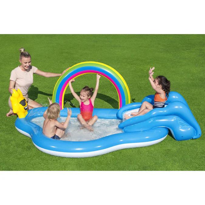 Piscina Y Juegos Inflable Arcoiris 2.57Mx1.45Mx91Cms  -