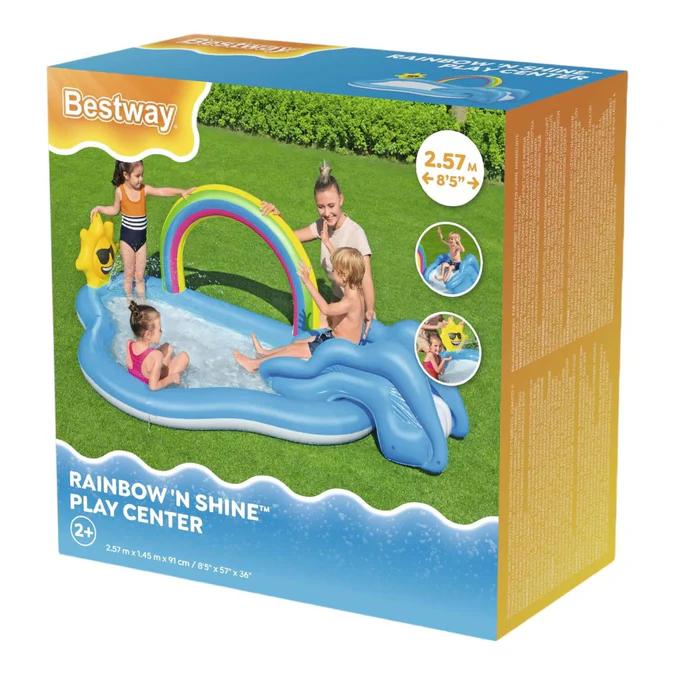 Miniatura Piscina Y Juegos Inflable Arcoiris 2.57Mx1.45Mx91Cms  -