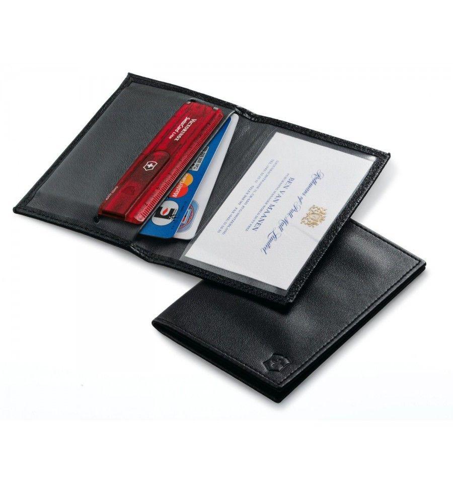 Cartera de piel negra 4.0873.L para swiss card.