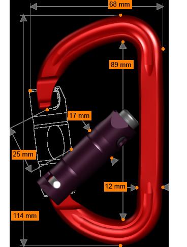 Mosquetón D Rock-D Screw Lock