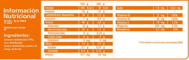 Leche Vegetal VeggiMilk Almendra 200g Polvo