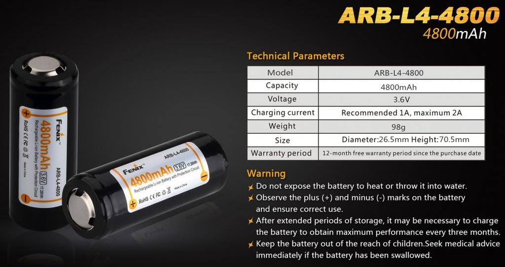 Bateria Recargable Arb-L4-4800 Ion-Litio
