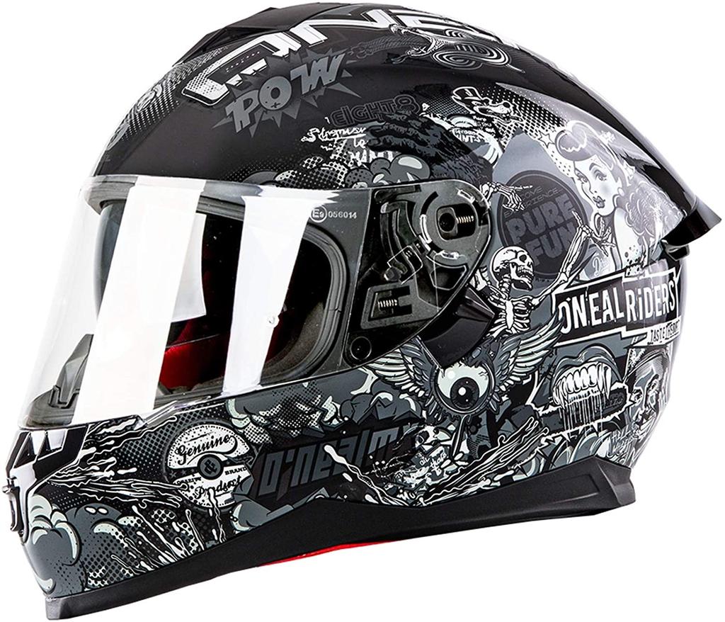 Miniatura Casco Moto Chillemger Street Crank Black-White