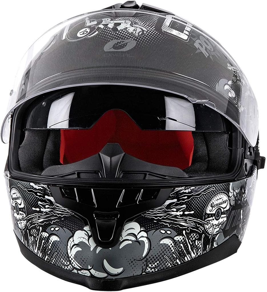 Miniatura Casco Moto Chillemger Street Crank Black-White