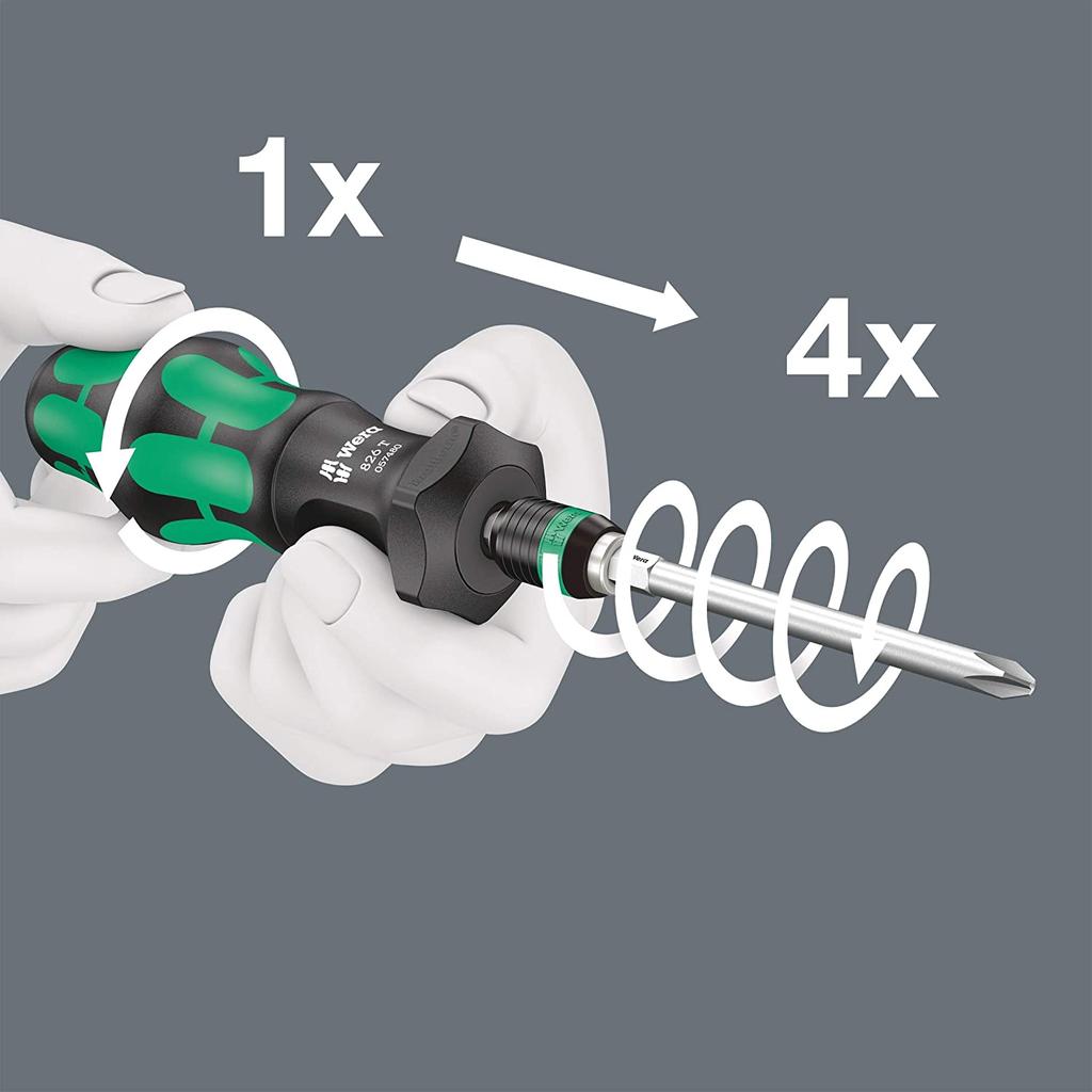 Miniatura Destornillador Con Engranaje Turbo, 1/4? X 146 Mm