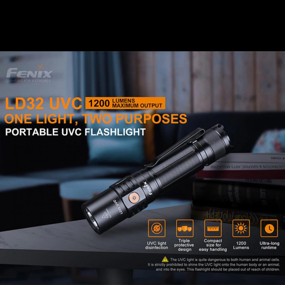 Linterna LD32 UVC / 1200 Lúmenes