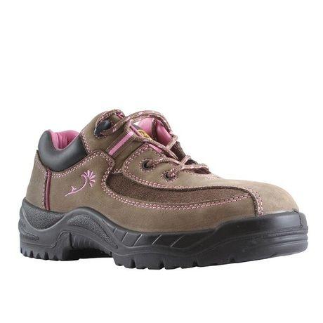Zapato De Seguridad Femenino Nu 110 - Color: Café-Rosado