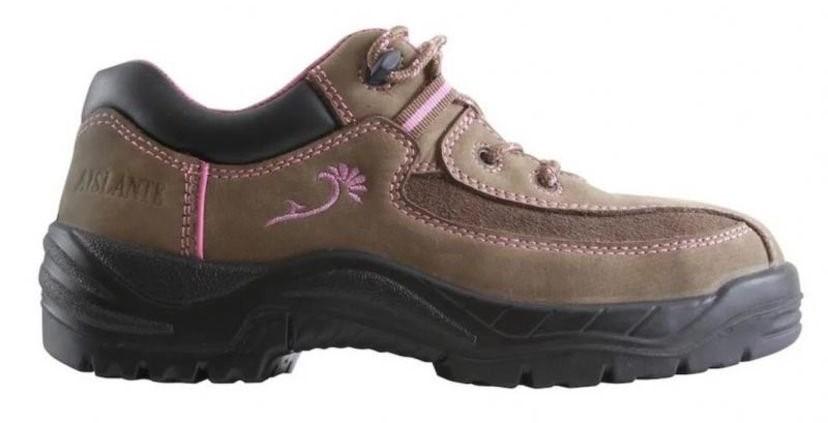 Zapato De Seguridad Femenino Nu 110 - Color: Café-Rosado
